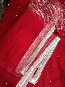 Red Sequin Lehenga Set