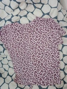 Purple Leopard Print Crop Top