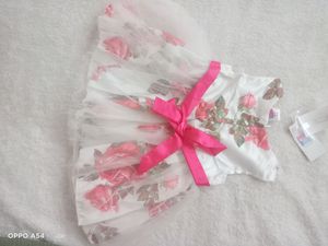 White Floral Frock 6-12 Months