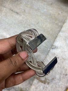 Silver Braided Wire Bangle