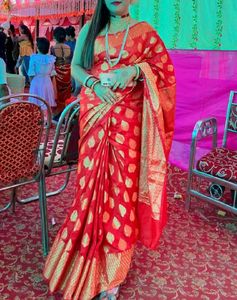 Red & Gold Banarasi Silk Saree