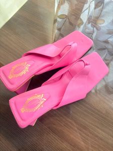 Pink Square Toe Sandals