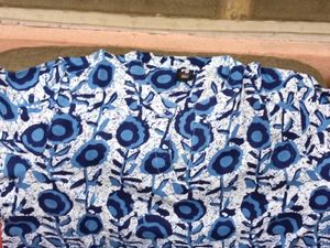 Brand New Blue Floral Print Kurti - 4XL Size