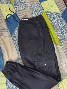 Black Cargo Joggers