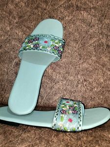 Floral Detail Flats Slippers