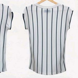 Striped Graphic Print Tee