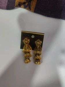 Golden Jhumka Earrings