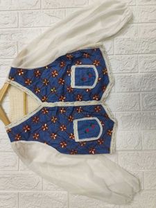 Korean Floral Embroidered Cropped Top