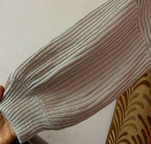 Balloon Sleeve Turtle Neck Baggy Sweater