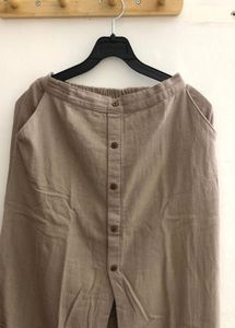 Brownish Button-Down Midi Skirt