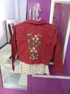 Floral Ribbon Work Jacket