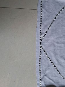 Beautiful DIY crop Tshirt With White Stones