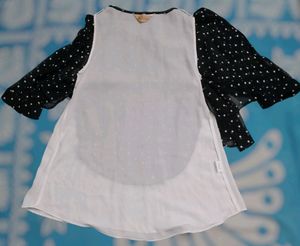 Black and White Polka Dot Sheer Blouse (Woman)