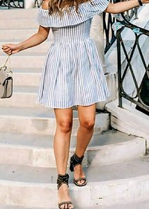 Trendy Stripes Off Shoulder Summer Dress🤩