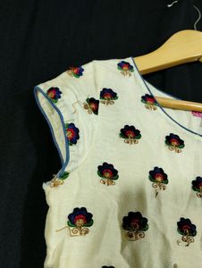 Biba Multicolor Embroidery Printed Umbrella Kurti