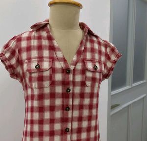 Red & White Plaid Top