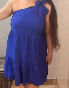 Blue Babydoll Mini Dress