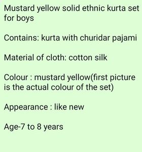 Like New Mustard Yellow Kurta Set For Boys