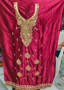 maroon festive unstitched outfit