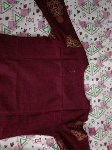 Maroon Printed Kurta Set