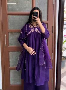 Purple Embroidered Salwar Kameez