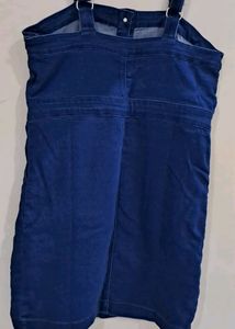 ✨ Discount ✨RIO Denim Dungaree Dress with Side Poc