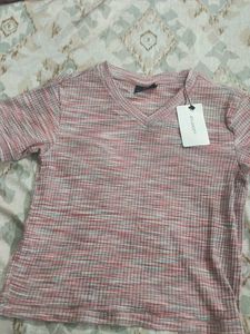 Striped V-Neck T-Shirt