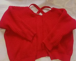 Stylish Red Corchet SHRUG