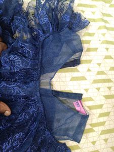 Cute Navy Blue Party Frock(12-18 Month Girl)