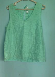 Mint Green Eyelet Tank Top