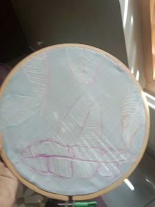 Handmade Leaf Print Embroidery Hoop