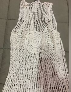 ONLYFront-Open Crochet Longline Shrug