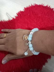 Beaded Stone Charm Bracelet