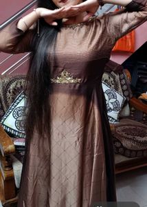 Full Flare Brown Kurta