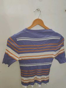 Striped Knit Crop Top