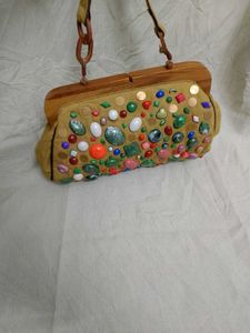 antique Handbag (wooden clutch)