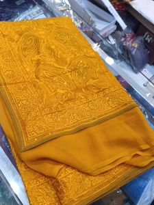 Mustard Paisley Saree (Issue)