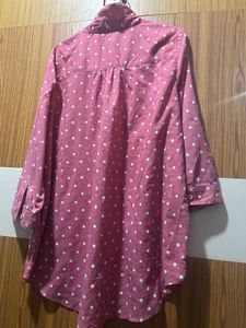 Pink Polka Dot Tunic Fig Size XXL