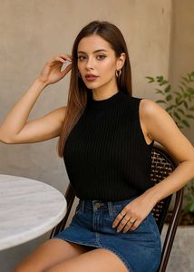 Vero Moda Black Knit Vest Top B
