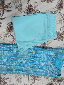 Blue textured summer dress