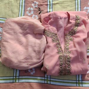Peach Embroidered Kurti......Kpp Ppp....