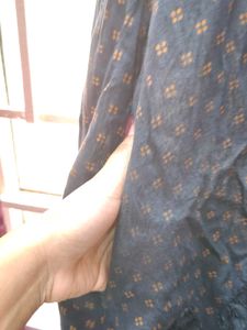 Black With Golden Spotted Half Colour Nighty