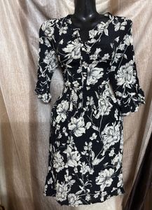 Black party wear floral Print Dress