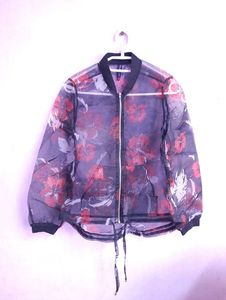 Floral Print Bomber Jacket