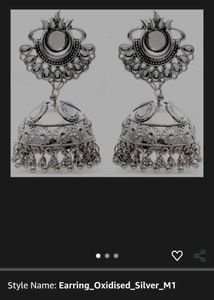 Oxidized Silver Jhumka Earrings