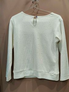 White Ribbed Knit Top