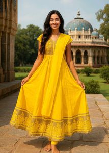 Yellow Anarkali Kurta Set 💛