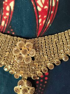 Gold Rhinestone Bib Necklace