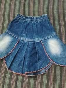 Denim Ruffle Skirt