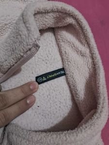 baby pink Fleece sports Zip-Up Jacket hoddie